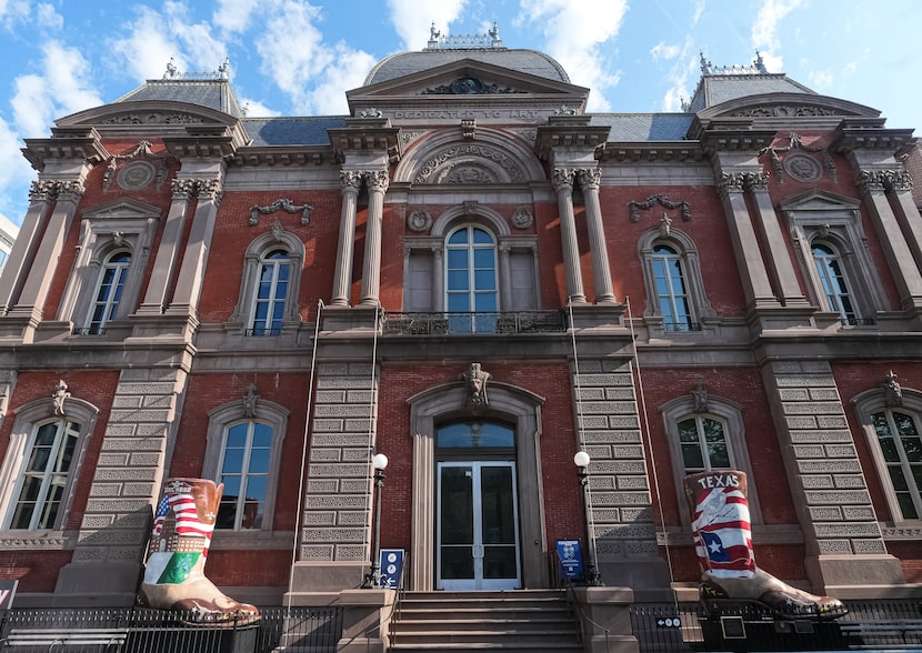 Big Tex's boots flank a doorway to the Smithsonian American Art Museum's Renwick Gallery in...
