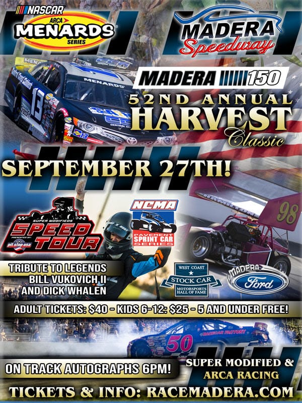 52nd Harvest Classic Brings NASCAR and Super Modified Racing to Madera Speedway This Saturday
