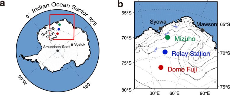 Map of Antarctica and the East Antarctic Study Region
