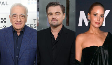 Martin Scorsese, Leonardo DiCaprio and Jennifer Lawrence