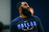 Assistant coach God Shammgod watches as the team during the Dallas Mavericks Summer League...