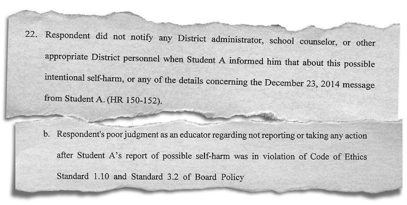 Excerpts from Texas Education Agency hearing examiner’s report
