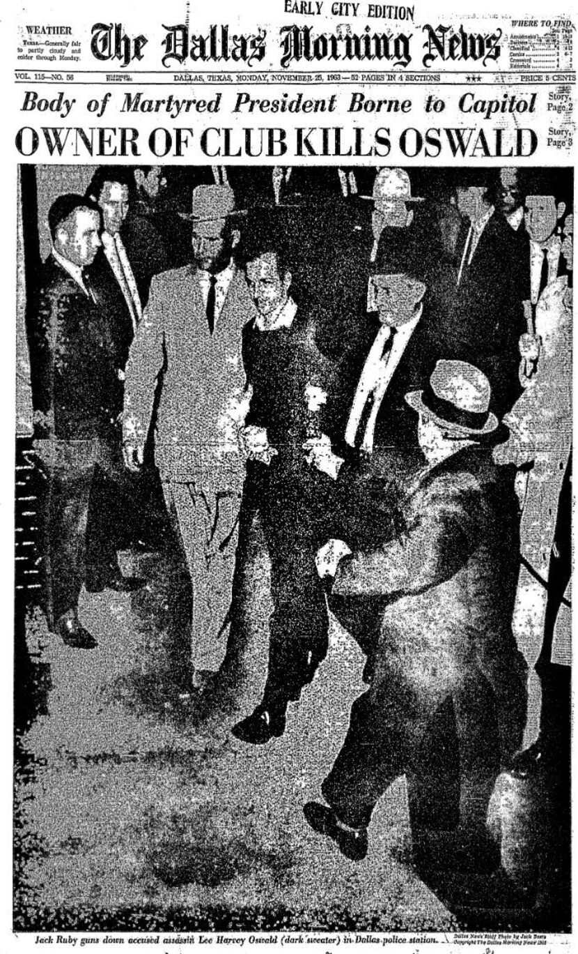 Lee Harvey Oswald is killed by Jack Ruby: Nov. 25, 1963.