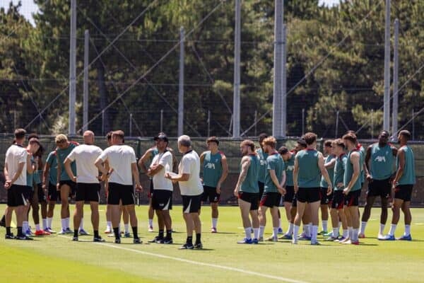 TOKYO, JAPAN - Tuesday, July 29, 2025: Liverpool players during an open training session at the JFA Dream Field ahead of the Meiji Yasuda J.League World Challenge 2025 match between Yokohama F. Marinos and Liverpool FC. (Photo by David Rawcliffe/Propaganda)