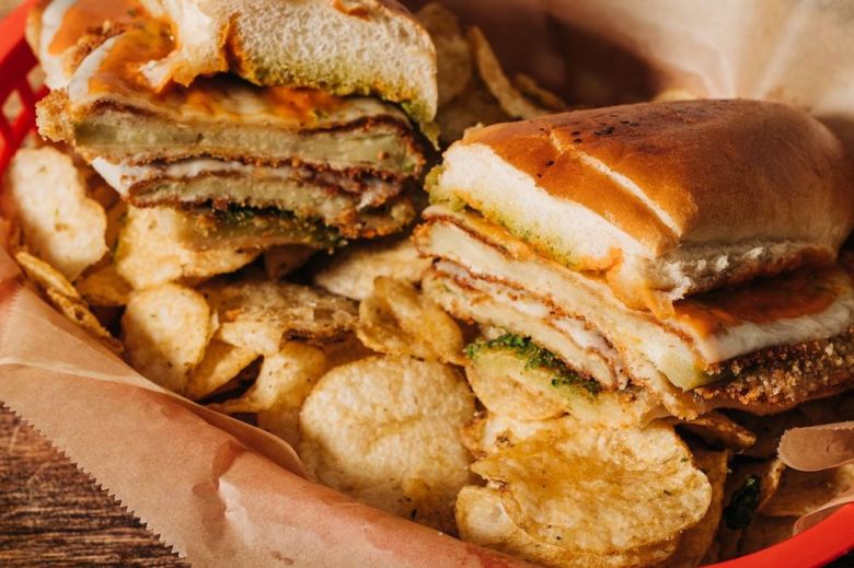 A chicken parm sandwich at Gigi's Deli.
