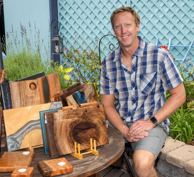 Thayne Yungman with his woodwork. (Milan Kovacevic)