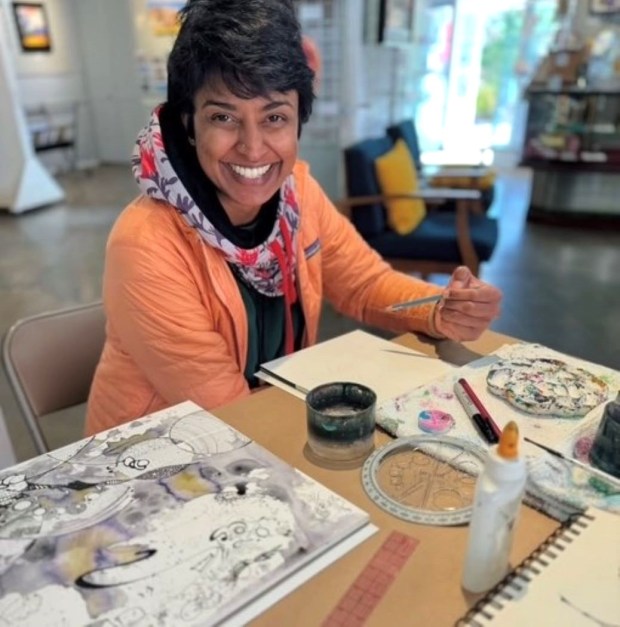 Artist Sneha Craig will make her debut at the Renshaw home for this year's San Diego Coastal Art Studios Tour. (Courtesy of Dot Renshaw)