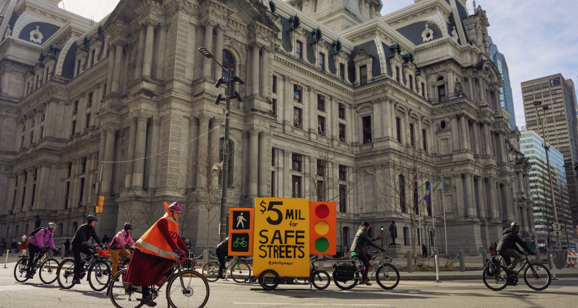 Construction begins on new bike lane around City Hall
