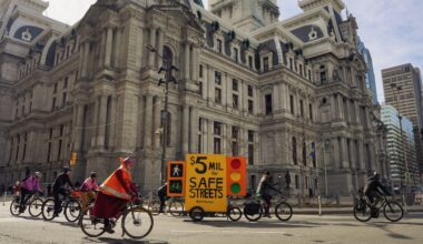 Construction begins on new bike lane around City Hall