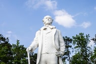 A statue of Sam Houston stands near I-45 at the Sam Houston Statue and Visitors Center on...