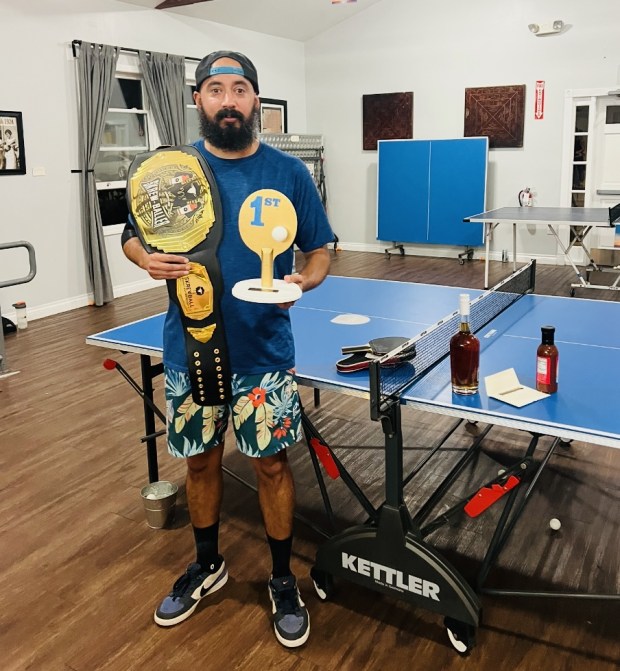 Last year's champion, Raul Gutierrez, is scheduled to try to repeat his title Friday, Sept. 26, in the Ocean Beach Woman's Club's ping pong tournament. (Provided by Susan Winkie)