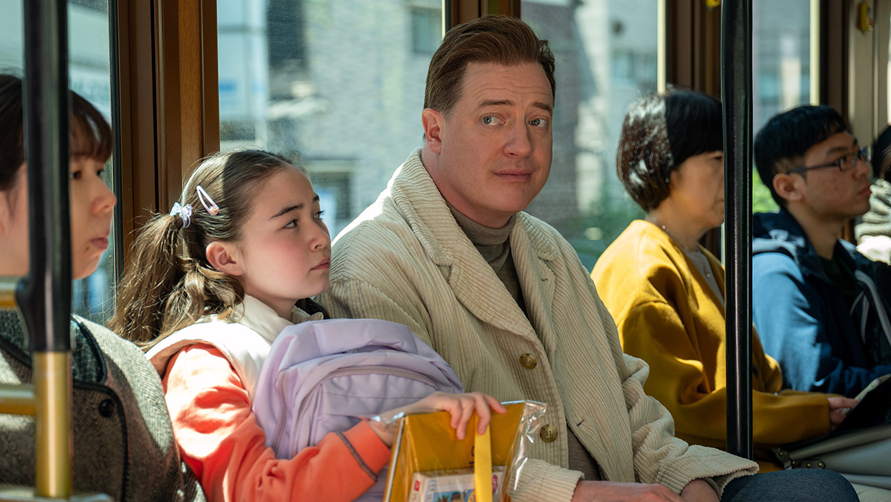 Shannon Gorman and Brendan Fraser in Rental Family