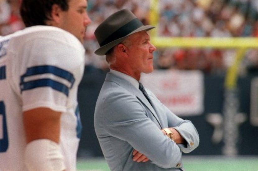 Coach Tom Landry. In addition to coaching the Cowboys, Landry played for the New York Giants...