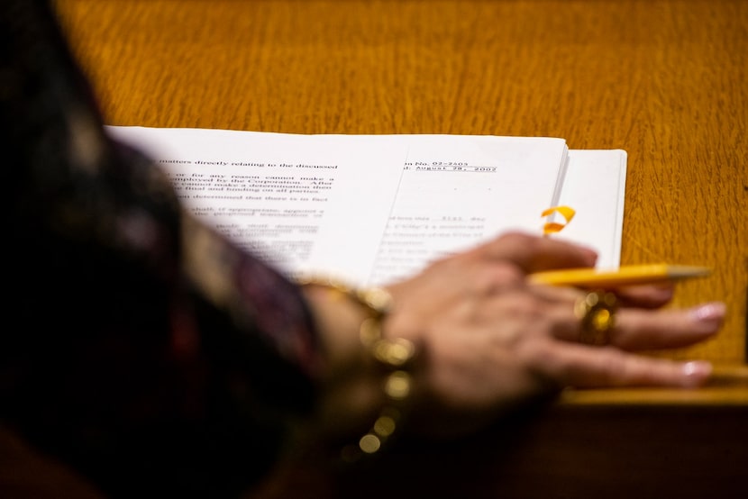 City of Dallas Chief Financial Officer Elizabeth Reich looked over the Fair Park First...