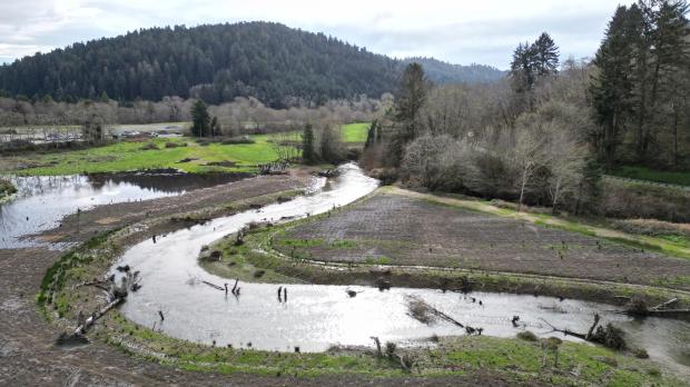 FILE – This drone photo taken Monday, Jan. 29, 2024,...
