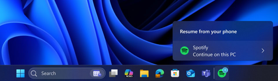 Resume Taskbar Alert Spotify Launch
