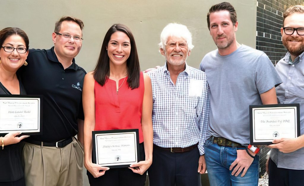 Rob poses (center) with the 2016 recipients of San Marco Preservation Society’s beautification awards.
