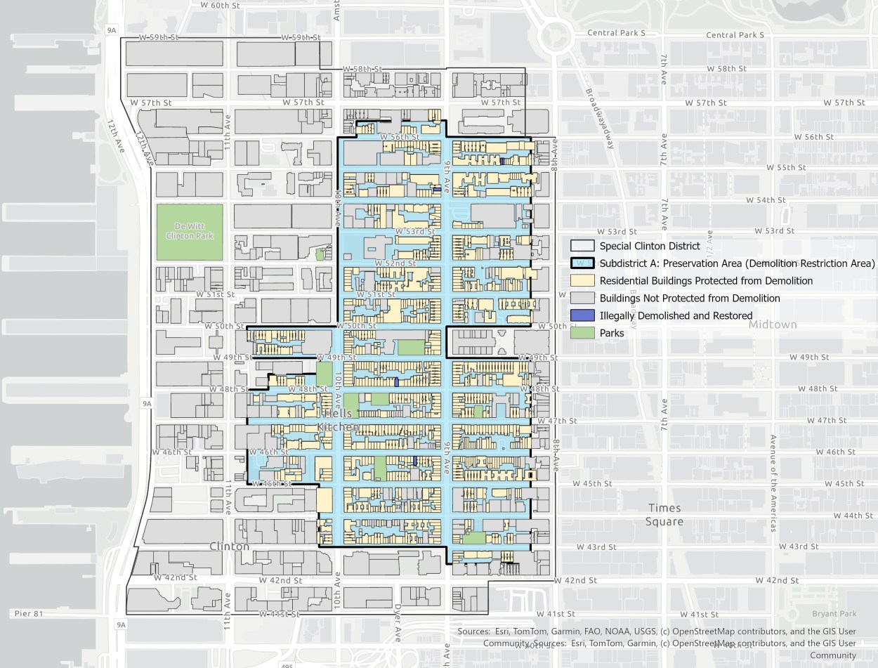 Special Clinton District demolition protections map