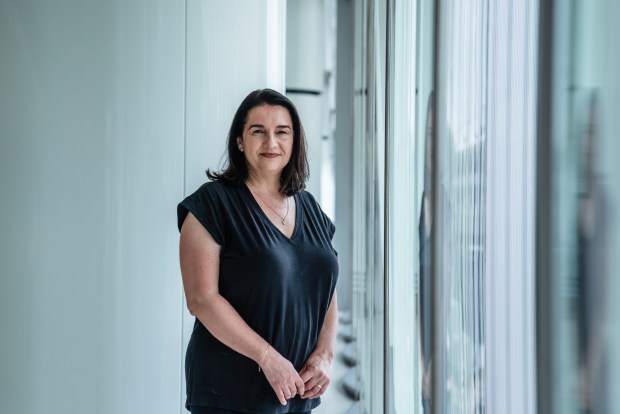 Daniela Deutsch, architecture dean of the NewSchool of Architecture and Design, at San Diego International Airport on Sunday. (Ariana Drehsler / For The San Diego Union-Tribune)