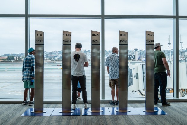 The newly constructed Terminal 1 at the San Diego International Airport held an open house on Sunday morning. (Ariana Drehsler / For The San Diego Union-Tribune)