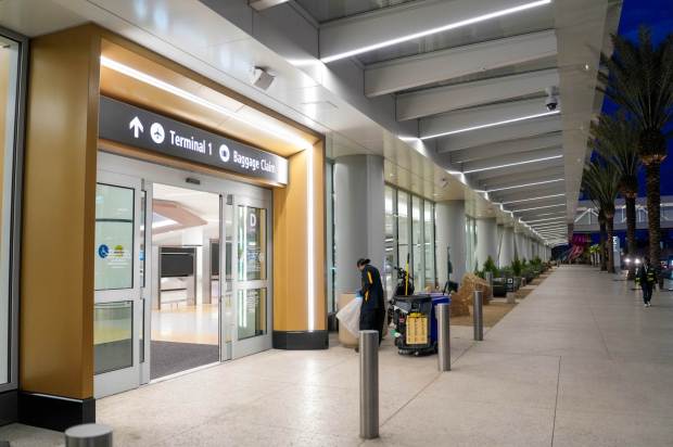 San Diego International Airport will welcome the first flights to arrive at the new Terminal 1. Outside the new Terminal 1 at the San Diego International Airport on Monday, Sept. 22, 2025 in San Diego, California. (Alejandro Tamayo / The San Diego Union-Tribune)