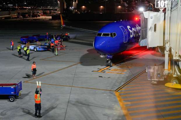 San Diego International Airport will welcome the first flights to arrive at the new Terminal 1. Flight from Honolulu is the first flight at the San Diego International Airport on Monday, Sept. 22, 2025 in San Diego, California. (Alejandro Tamayo / The San Diego Union-Tribune)
