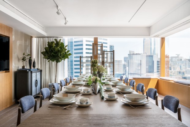 A dining room at The Upper House in Hong Kong. (Finn Partners).