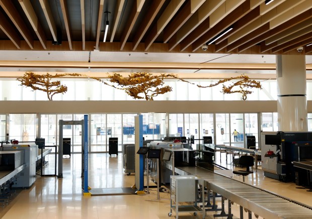 The TSA area at the new Terminal 1 at the San Diego International. (K.C. Alfred / The San Diego Union-Tribune)