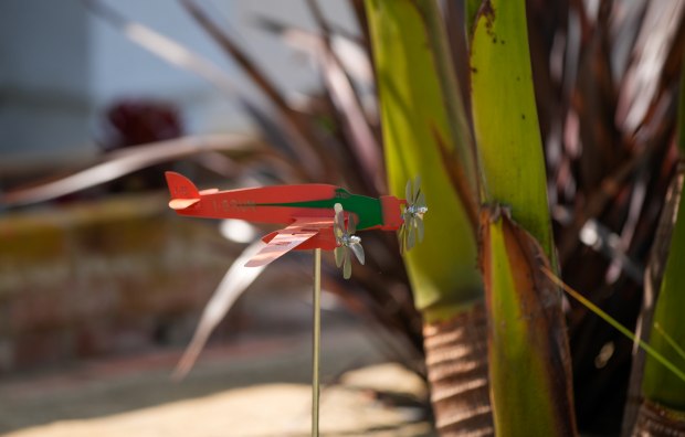Airplane decoration in the yard. (Alejandro Tamayo / The San...
