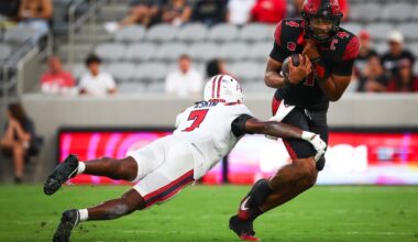 Aztecs coach Sean Lewis says QB Jayden Denegal just needs more time on task to improve