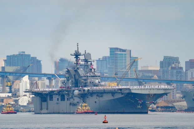 After serving in Japan as her homeport for the past six years, the USS America will now be based in San Diego. (Nelvin C. Cepeda / The San Diego Union-Tribune)