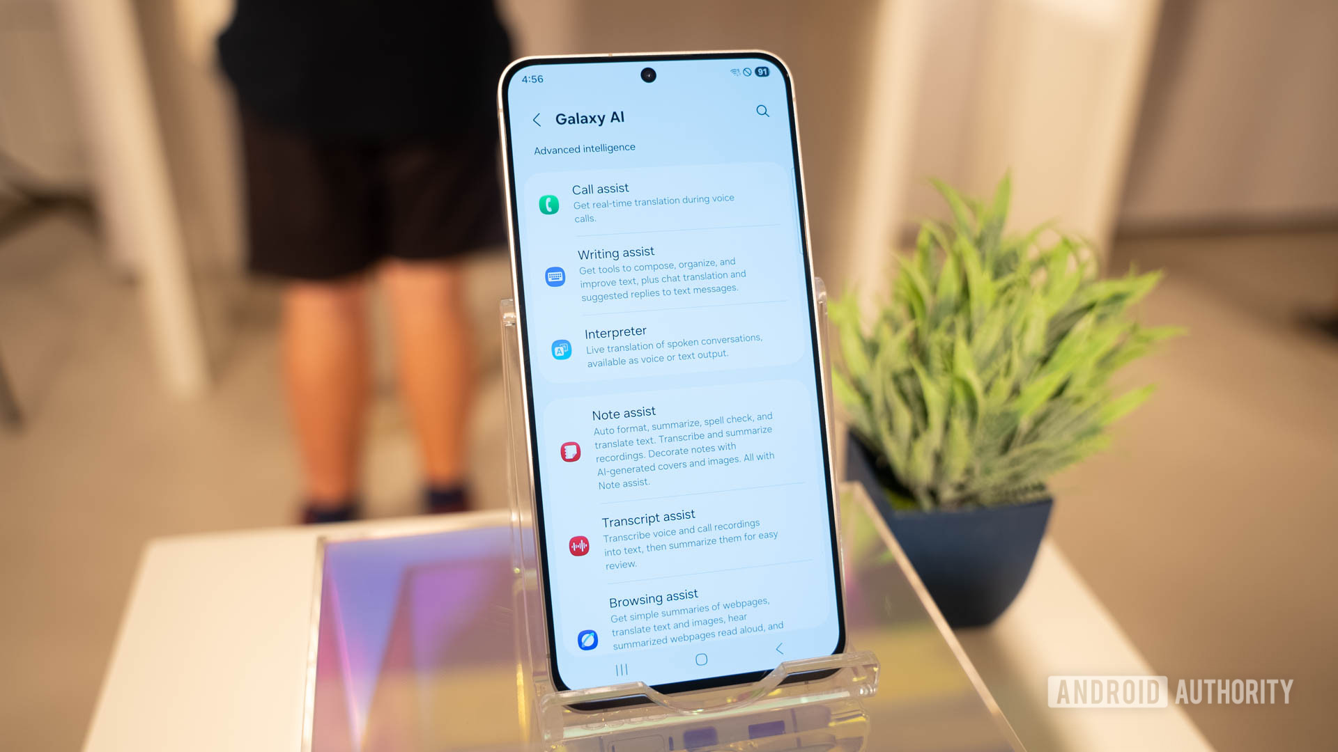 Samsung Galaxy S25 FE with Galaxy AI page open