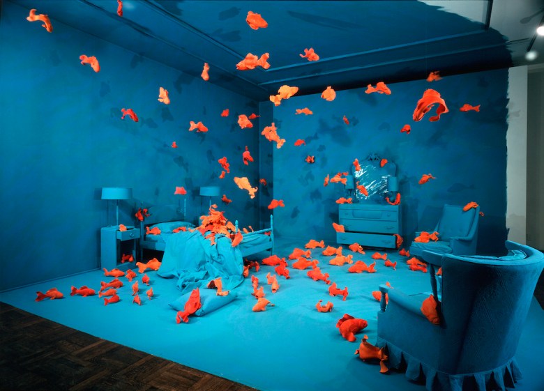 Sandy Skoglund's Revenge of the Goldfish is on display at the McNay.