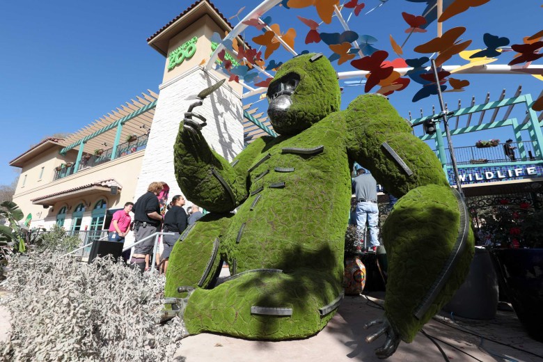 The San Antonio Zoo celebrates the opening of the new front entrance on Friday.