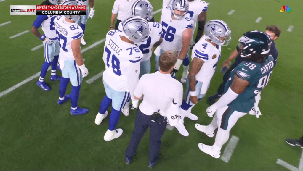 Jalen Carter appeared to spit on Dallas QB Dak Prescott