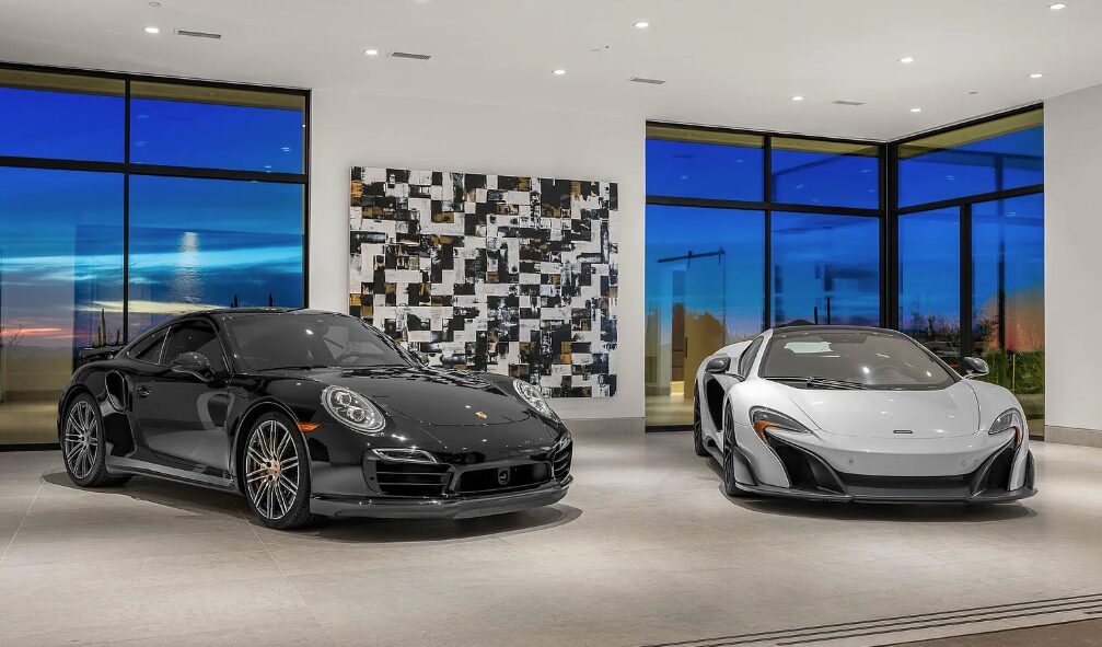 This home has an 18-car garage in the North Scottsdale Estancia golf community. (Zillow photo)...