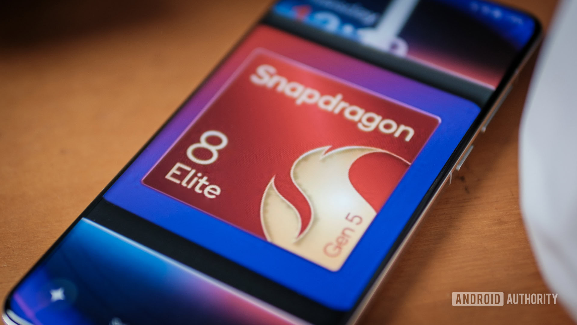 Snapdragon 8 Elite Gen 5 logo on desk