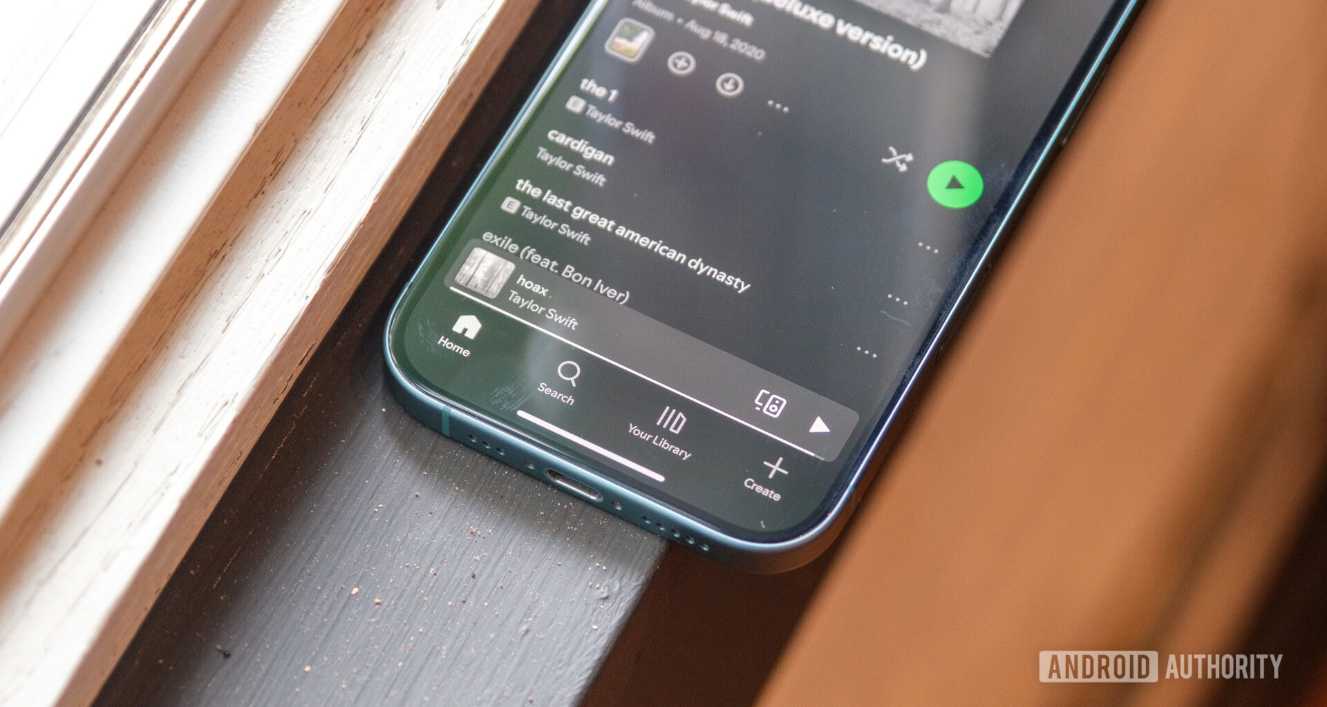 Spotify interface bottom tabs