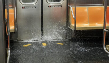A 6 train floods during a July 31 downpour. Selcuk Acar /Anadolu via Getty Images