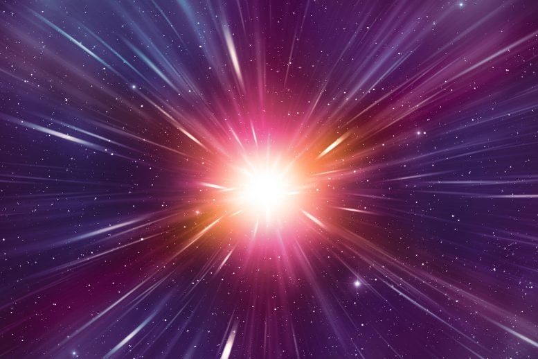 Supernova Purple Starburst in Space