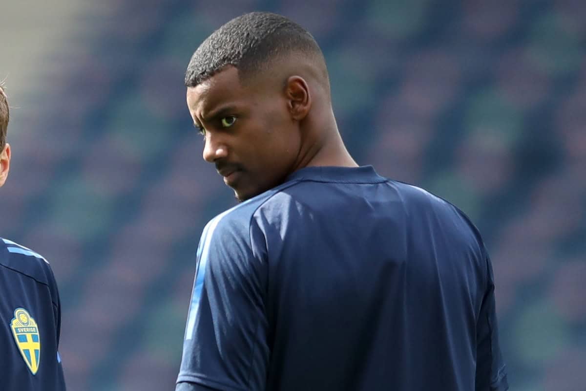 GLASGOW, SCOTLAND - JUNE 28: Victor Lindeloef and Alexander Isak of Sweden look on during the Sweden Training Session ahead of the UEFA Euro 2020 Round of 16 match between Sweden and Ukraine at Hampden Park on June 28, 2021 in Glasgow, Scotland. (Photo by Jan Kruger - UEFA)