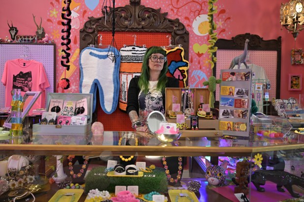 Ina Gasich, owner and curator of Revolte Goods, poses for a portrait at the boutique in Denver on Thursday, Sept. 4, 2025. (Photo by Hyoung Chang/The Denver Post)