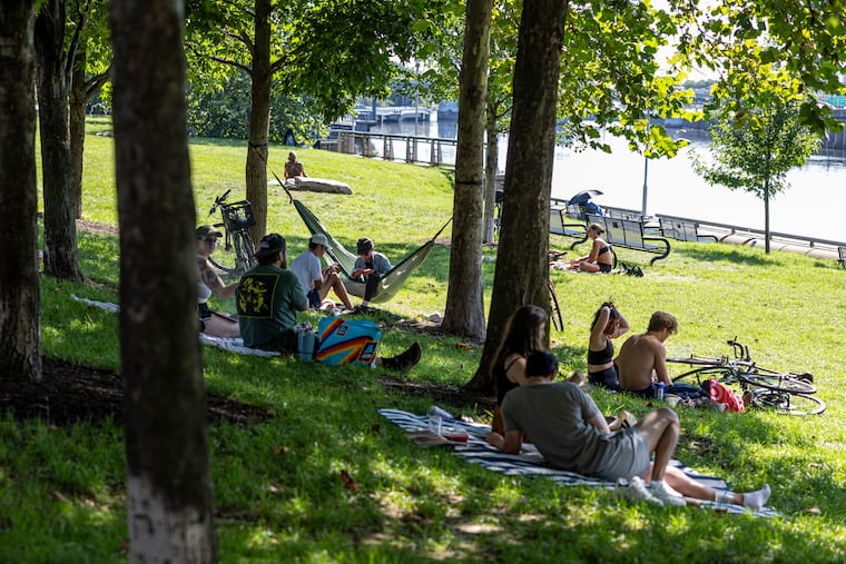 People out enjoying the weather along Schuylkill River in Philadelphia, Pa., on Friday, August 22, 2025.