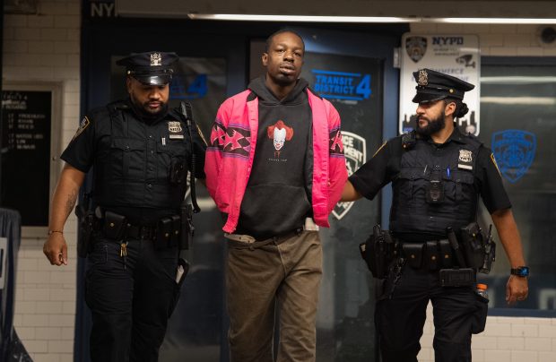 Aaron Walker is pictured in police custody leaving the NYPD's Transit District 4 stationhouse Wednesday, Sept. 24, 2025, in Manhattan, New York. (Barry Williams/ New York Daily News)