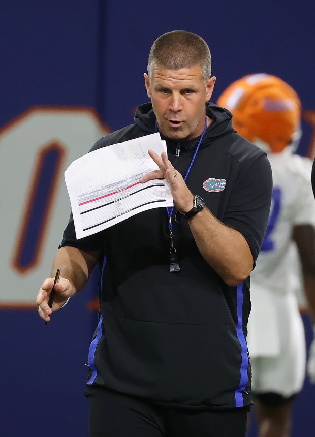 Gators head coach Billy Napier has been his team's primary play caller during eight seasons as a head coach, including the past four at UF. (Stephen M. Dowell/Orlando Sentinel)
