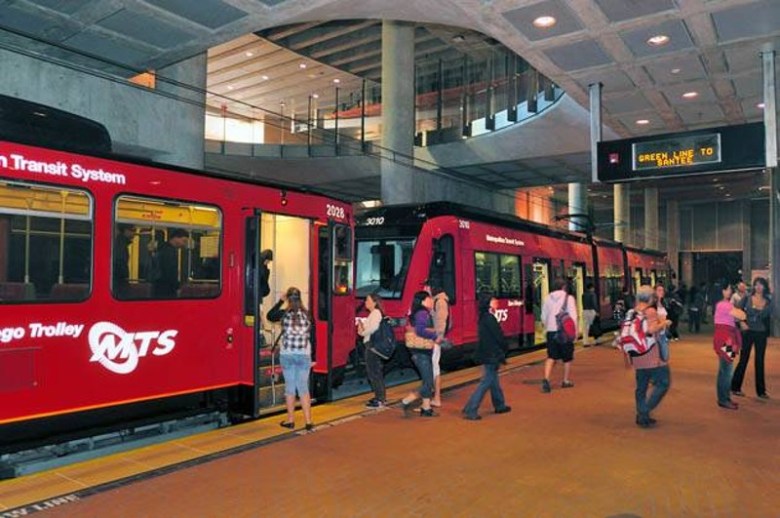 Trolley at SDSU station