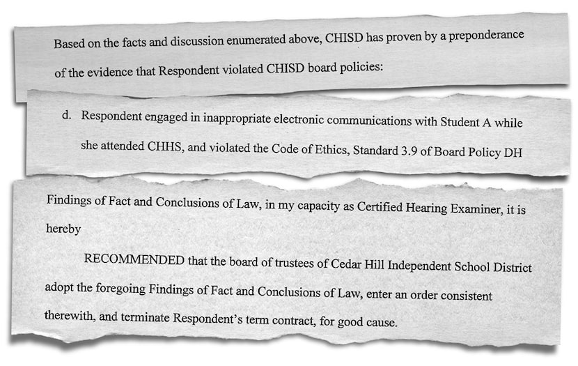 Excerpts from Texas Education Agency hearing examiner’s report