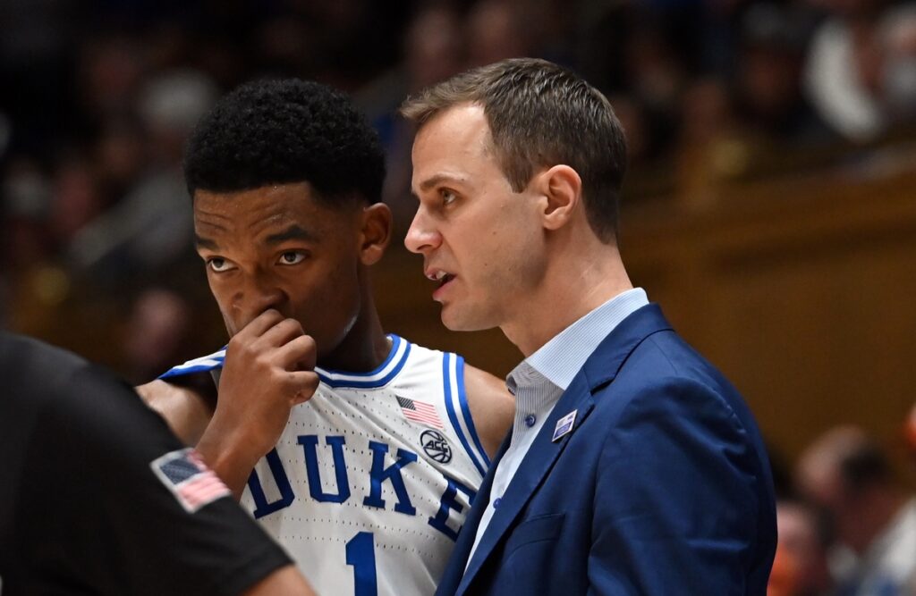 Jon Scheyer and Caleb Foster