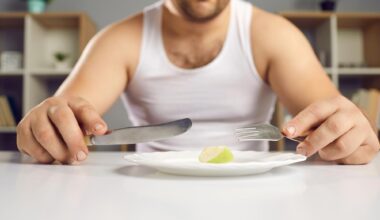 Unhappy Man Dieting Small Portion