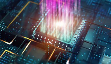 Virtual Data Transmission Futuristic Computer Chip